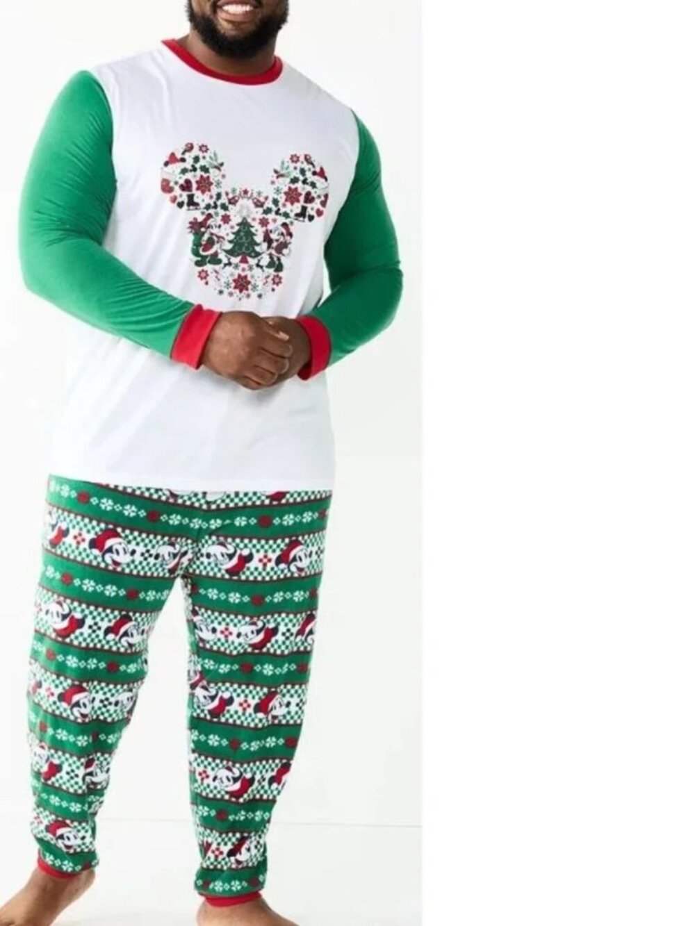 Disney Mickey Mouse Christmas Pajamas 2XLT Tall Mens Disney Shirt & Pants Set